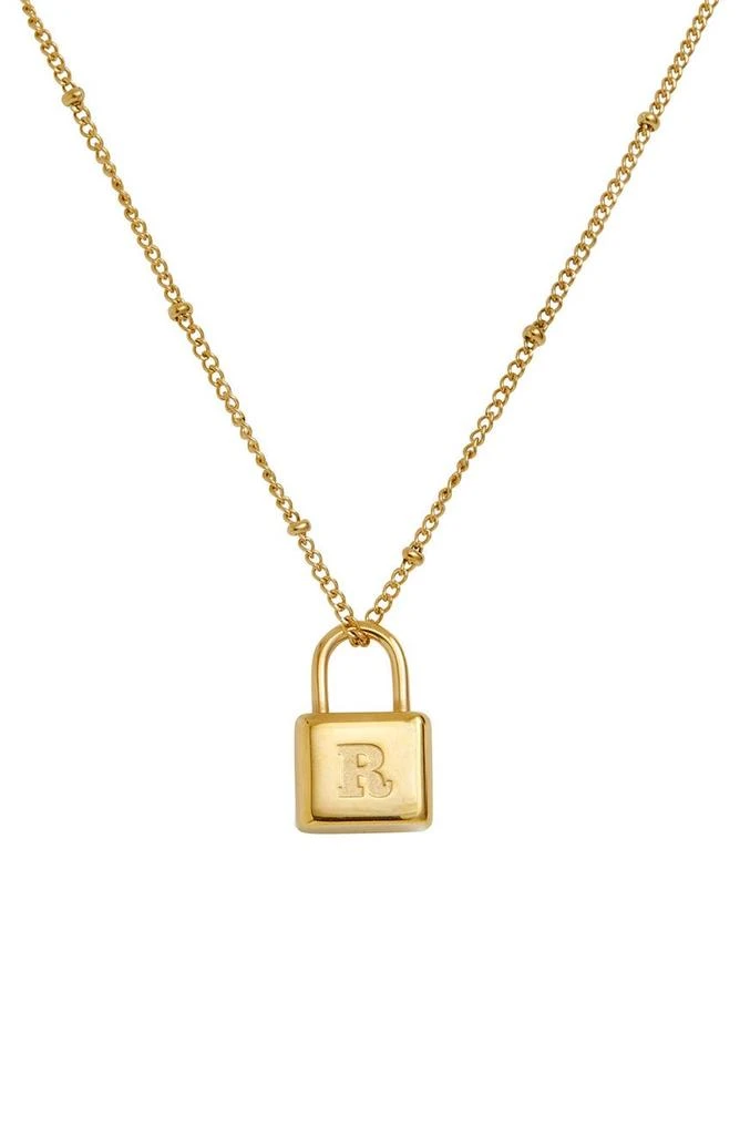 商品Savvy Cie Jewels|Initial Lock Pendant Necklace,价格¥151,第1张图片详细描述