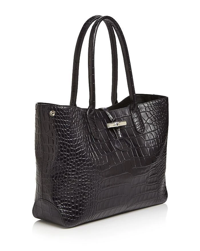 商品Longchamp|Roseau Croc-Embossed Shoulder Tote,价格¥4712,第4张图片详细描述