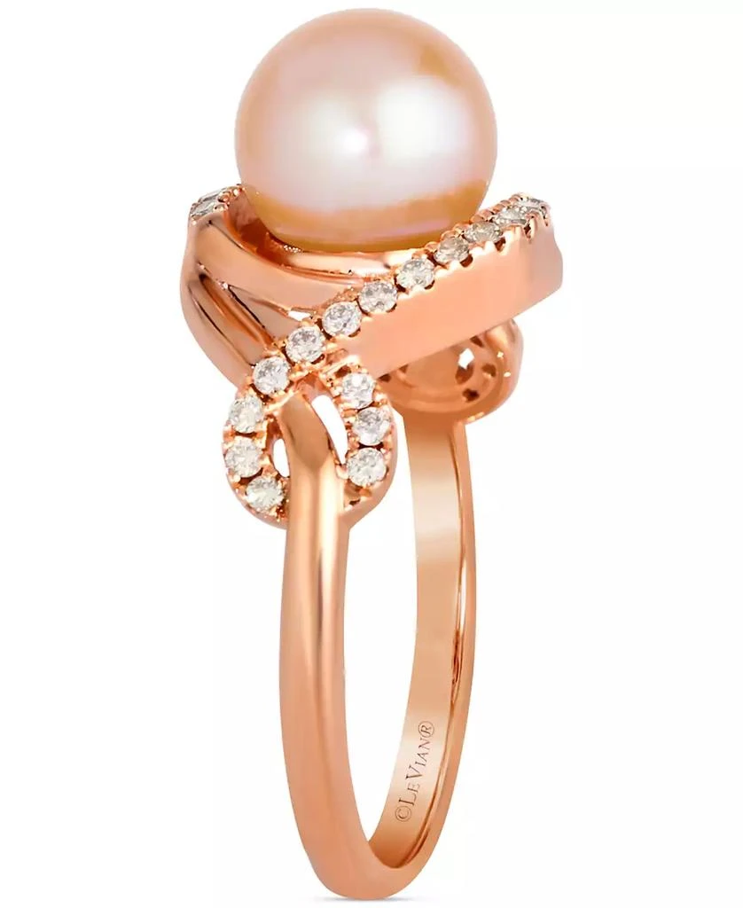 商品Le Vian|Pink Freshwater Pearl (8mm) & Nude Diamond (1/4 ct. t.w.) Twist Ring in 14k Rose Gold,价格¥9648,第3张图片详细描述