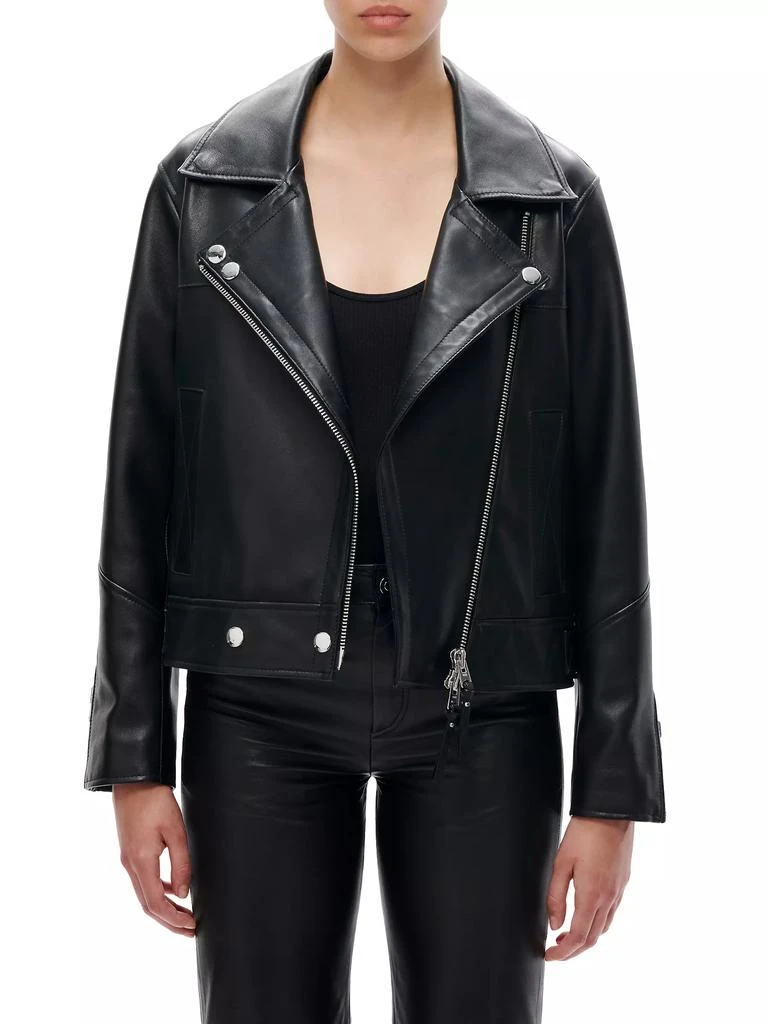 商品Shoreditch Ski Club|Marley Leather Biker Jacket,价格¥2986,第1张图片