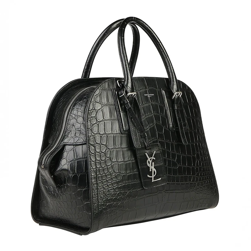 YSL 圣罗兰 女士黑色徽标手提单肩包 500015-DZE0E-1000 商品