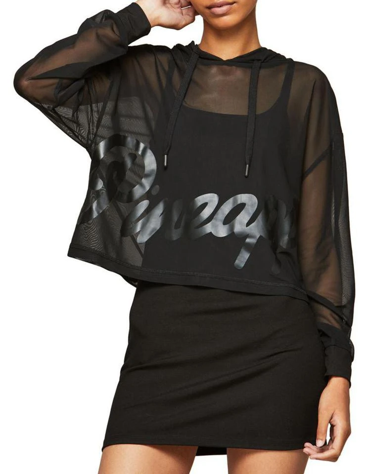 商品Miss Selfridge|Mesh Cropped Hoodie,价格¥63,第2张图片详细描述