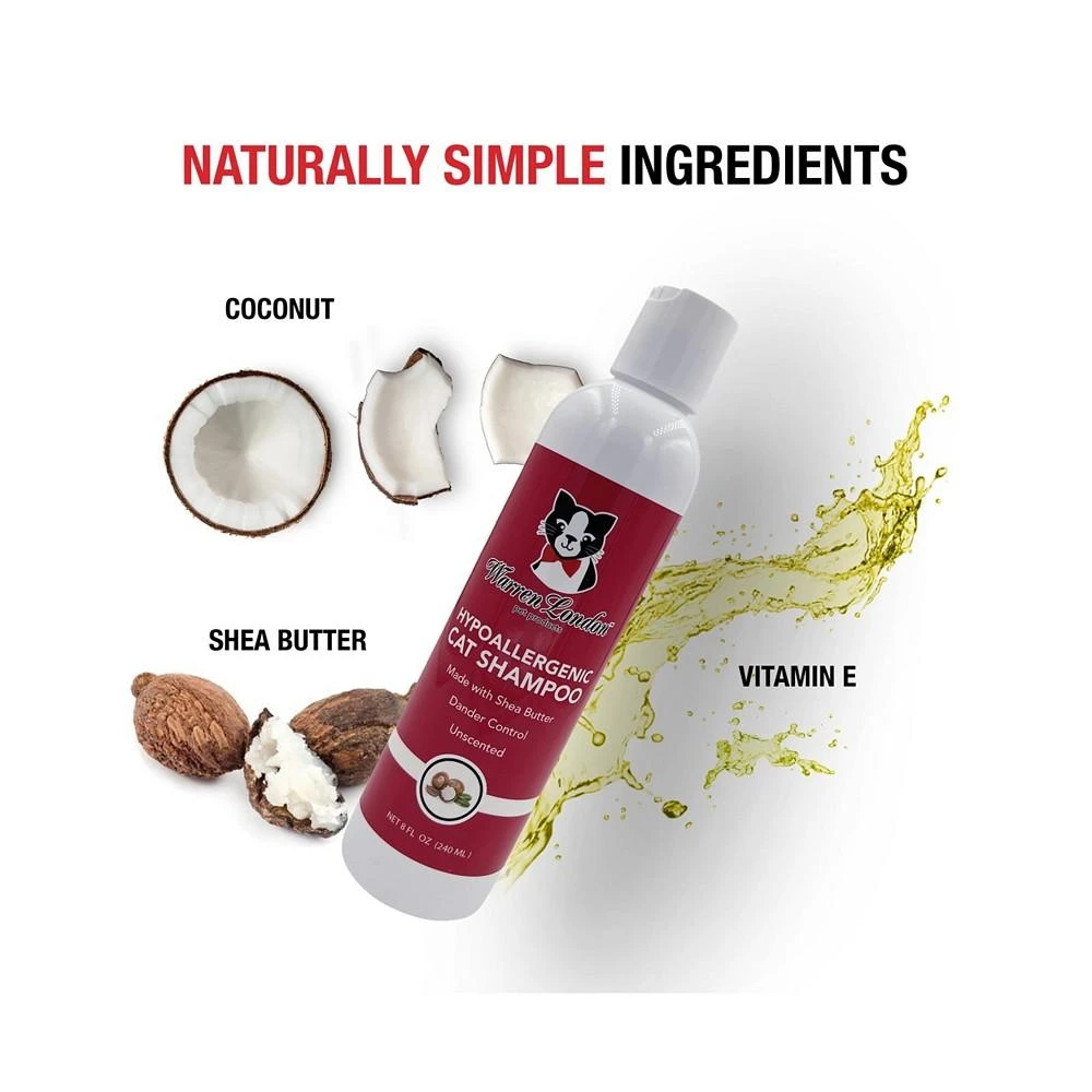 商品Warren London|Hypoallergenic Cat Shampoo and Conditioner by | Cat Bath with Shea Butter to Moisturize Dry Skin | Made In USA,价格¥90,第2张图片详细描述