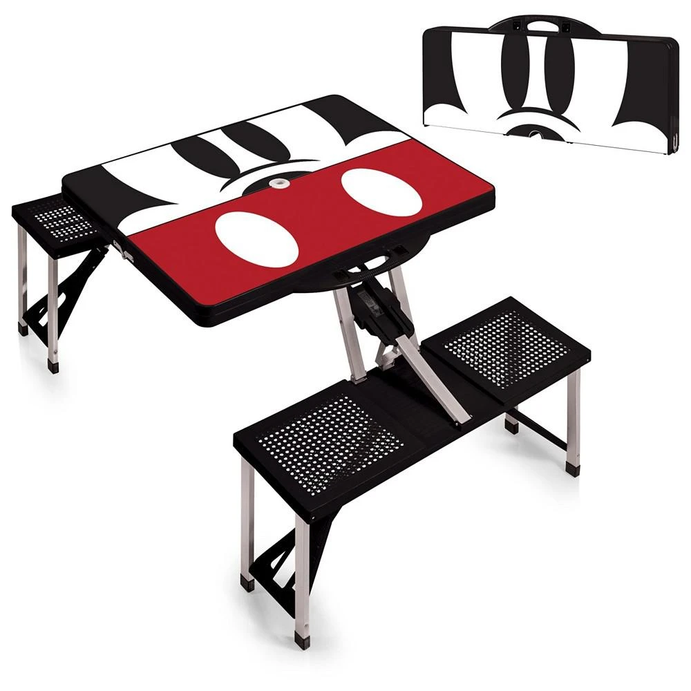 商品Disney|Mickey Mouse Silhouette Picnic Table Portable Folding Table with Seats,价格¥1987 描述