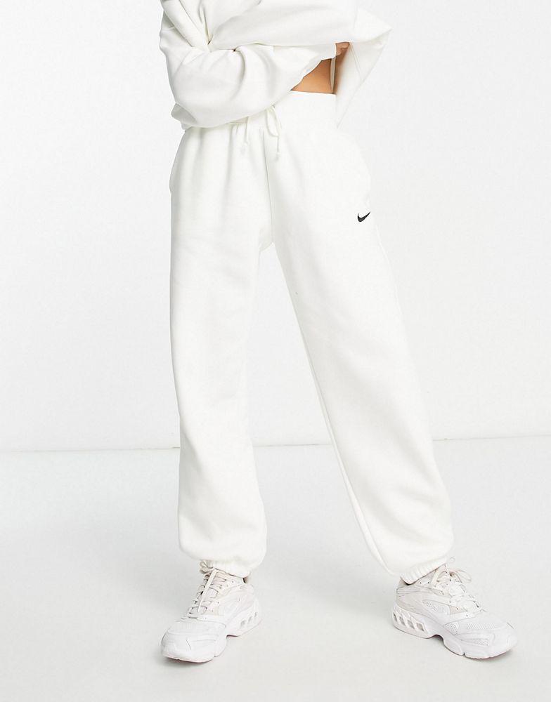 Nike mini swoosh oversized high rise joggers in sail white商品第1张图片规格展示