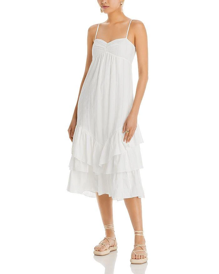 商品AQUA|Cotton Ruffled Hem Midi Dress - 100% Exclusive,价格¥267,第1张图片详细描述