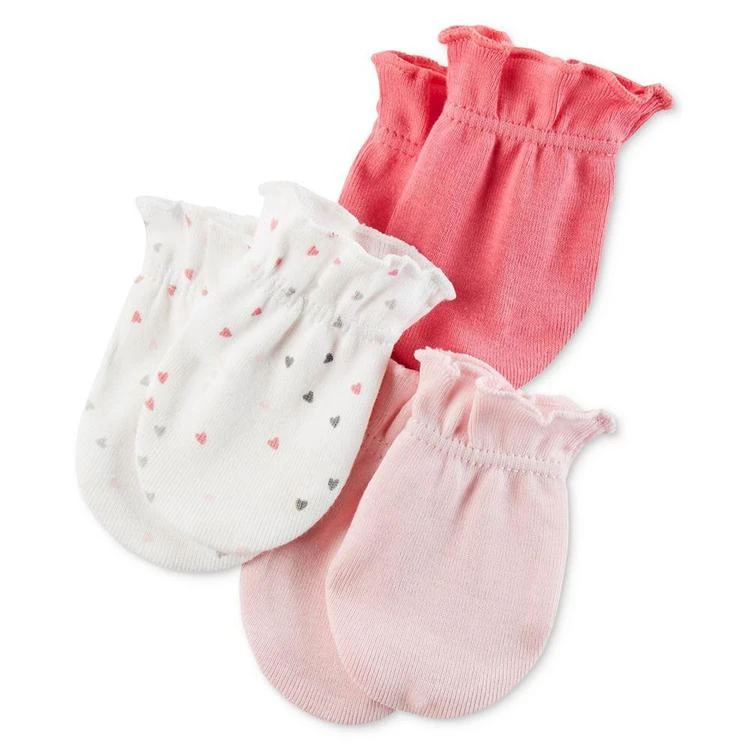 商品Carter's|3-Pk. Hearts Mittens, Baby Girls,价格¥34,第1张图片