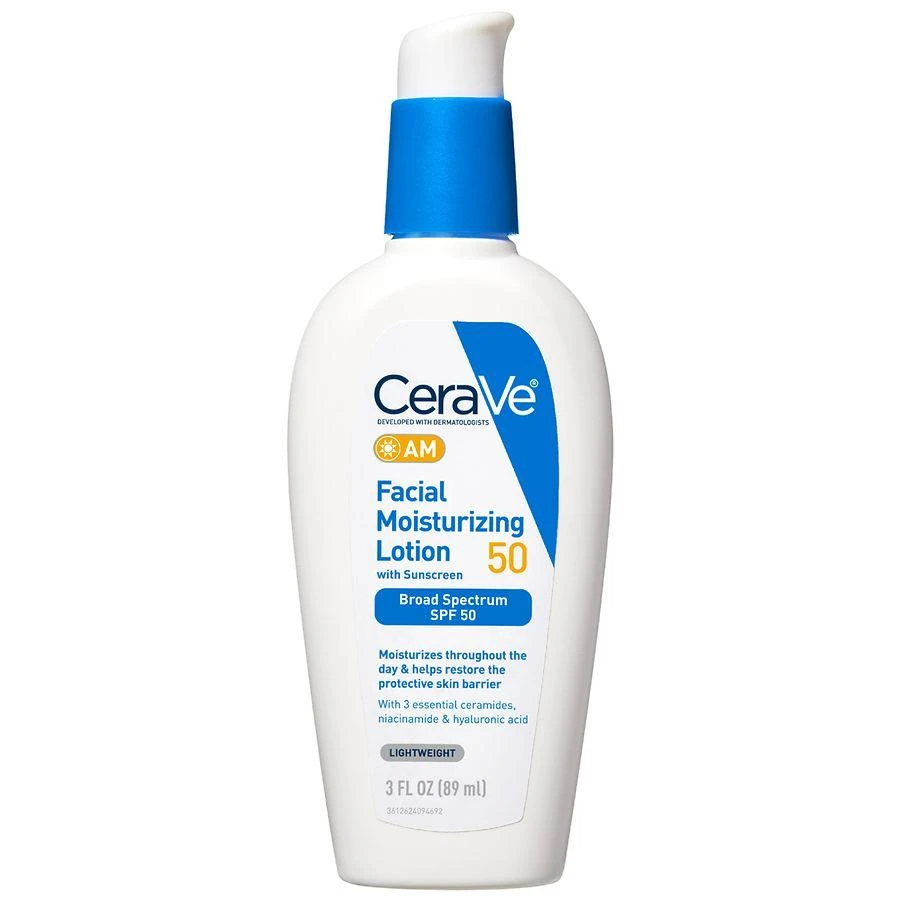 商品CeraVe|AM Facial Moisturizing Lotion SPF 50, No White Cast Fragrance Free,价格¥167,第1张图片