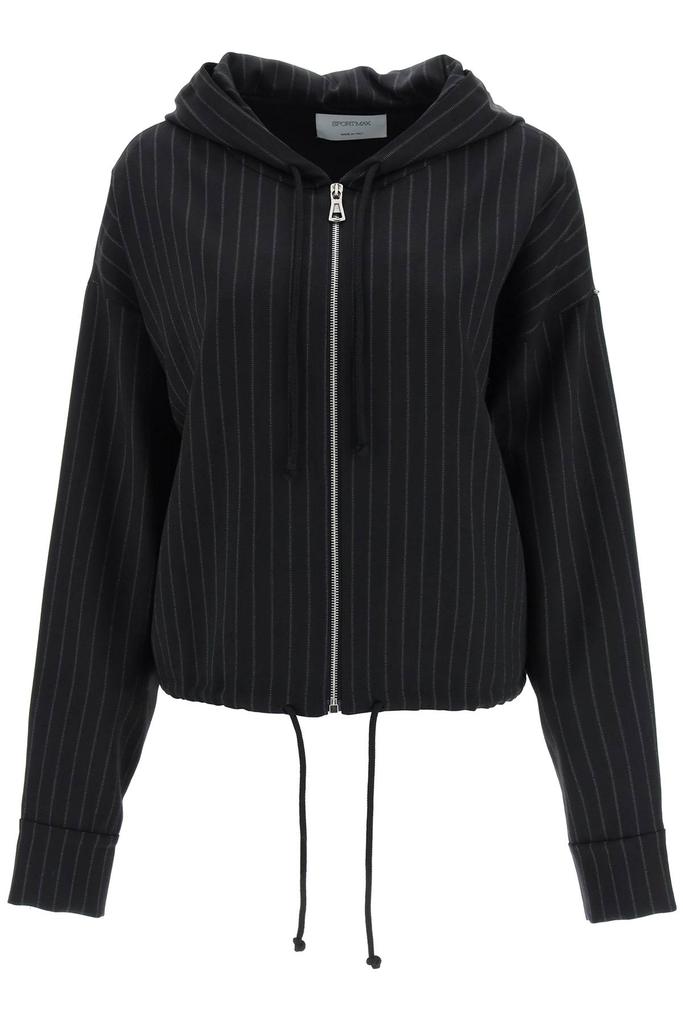 Sportmax fido pinstriped jacket with zip and hood商品第1张图片规格展示