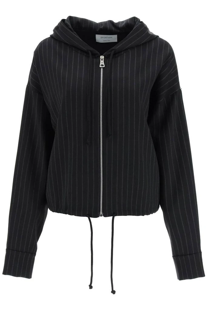 商品Max Mara|Sportmax fido pinstriped jacket with zip and hood,价格¥1430,第1张图片