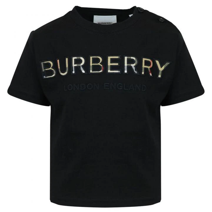 商品Burberry|Black Eugene Short Sleeve Baby T Shirt,价格¥858,第1张图片