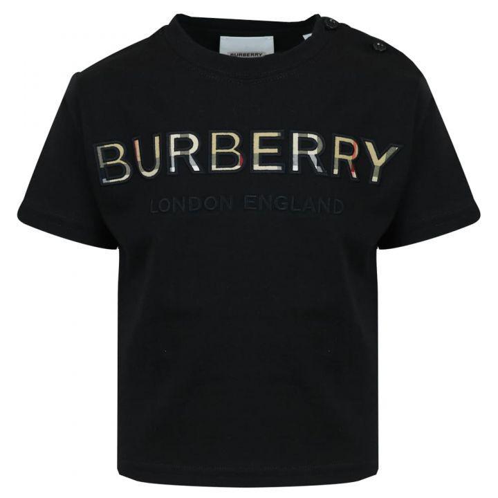 商品Burberry|Black Eugene Short Sleeve Baby T Shirt,价格¥820,第1张图片