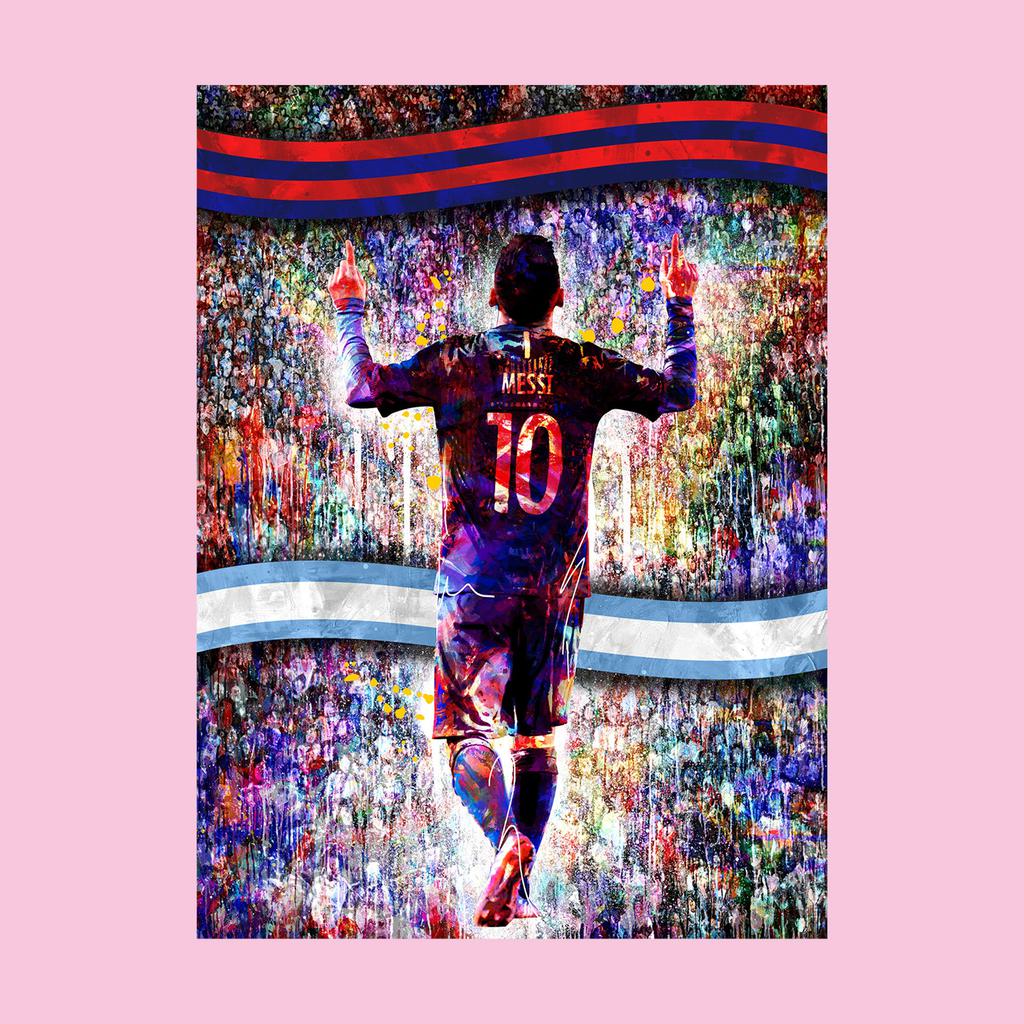 Messi Silhouette Crowd Graphic T-Shirt商品第8张图片规格展示