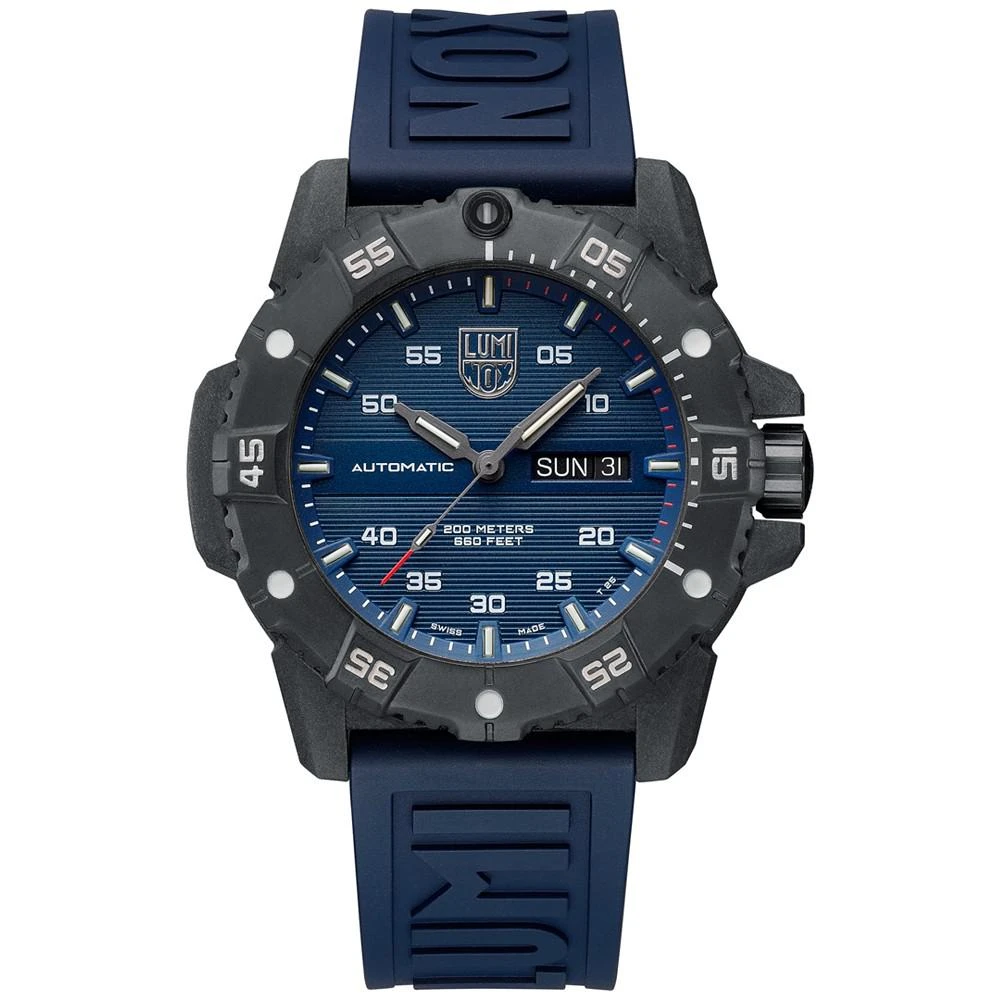 商品Luminox|Men's Swiss Automatic Master Carbon Seal Blue Rubber Strap Watch 45mm,价格¥8999,第1张图片