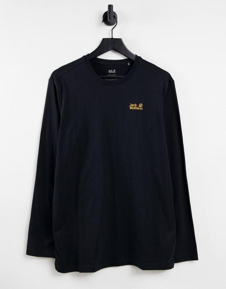商品Jack Wolfskin|Jack Wolfskin Essential long sleeve t-shirt in black,价格¥152,第1张图片