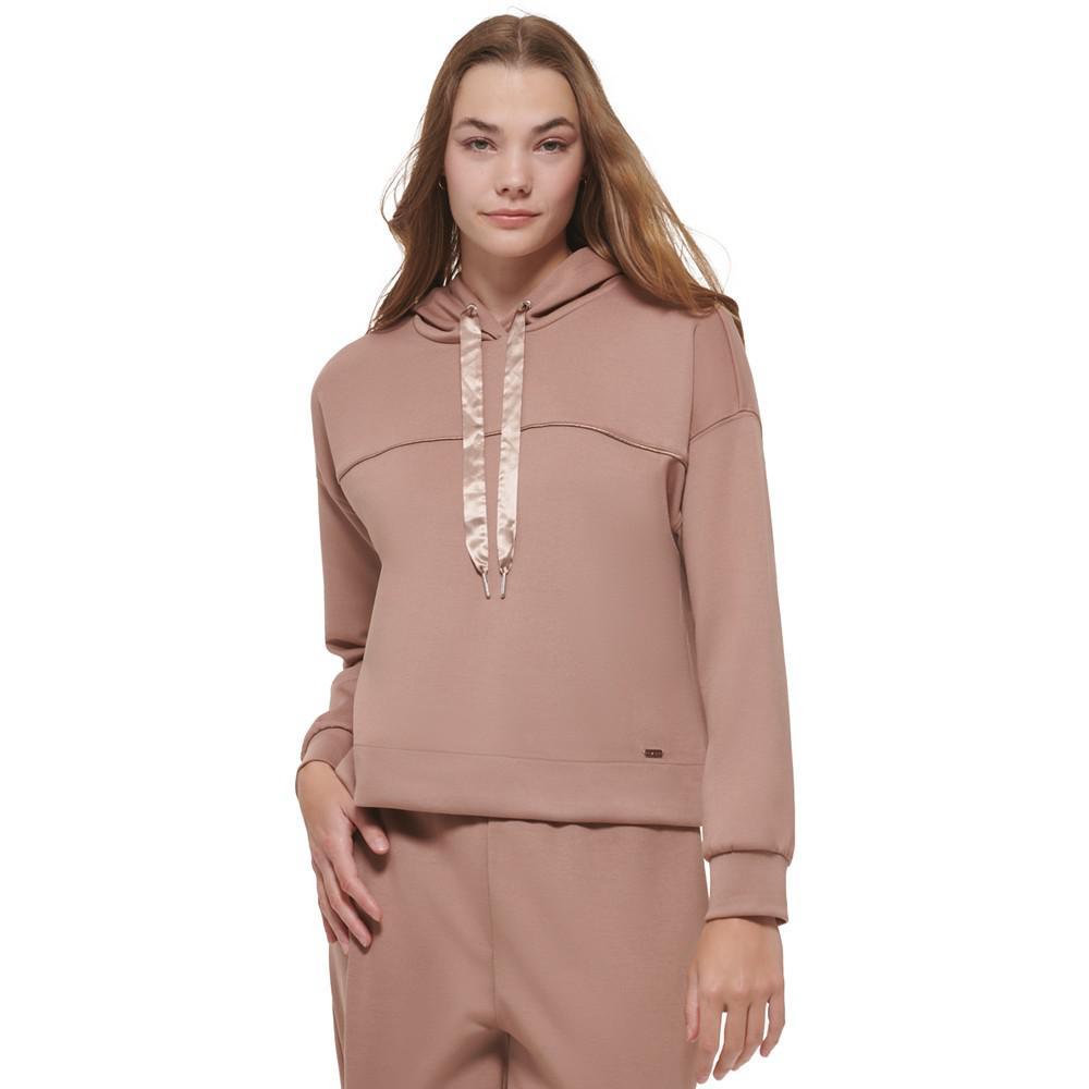 商品Calvin Klein|Women's Satin Drawstring Hooded Sweatshirt,价格¥337,第1张图片