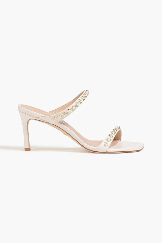 商品Stuart Weitzman|Aleena faux pearl-embellished leather mules,价格¥1648,第1张图片