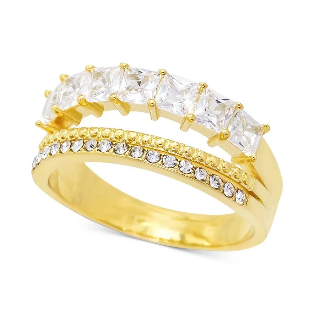 商品Charter Club|Gold-Tone Pavé & Square-Crystal Triple-Row Ring, Created for Macy's,价格¥89,第1张图片