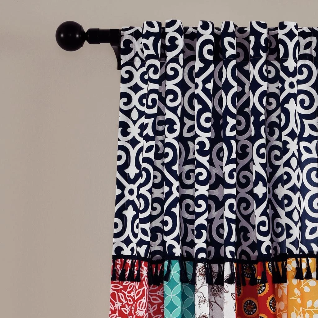 商品Lush Decor|Boho Patch Window Curtain Panel Set,价格¥441,第2张图片详细描述
