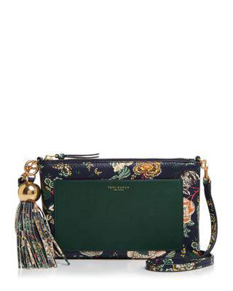 商品Tory Burch|Medium Floral-Print Slim Leather Crossbody,价格¥1561,第1张图片