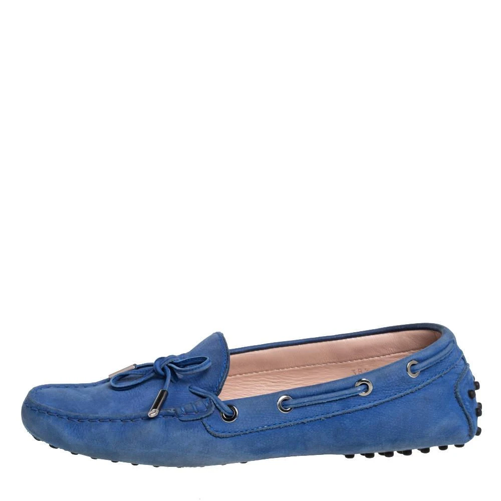 商品[二手商品] Tod's|Tod's Blue Nubuck  Gommino Slip On Loafers Size 38.5,价格¥1664,第2张图片详细描述