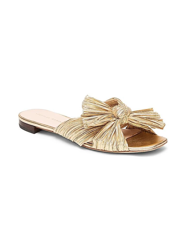 商品Loeffler Randall|Daphne Flat Metallic Leather Sandals,价格¥1868,第2张图片详细描述