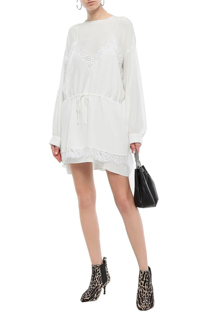 商品IRO|Hassle layered lace-trimmed silk crepe de chine mini dress,价格¥1786,第4张图片详细描述