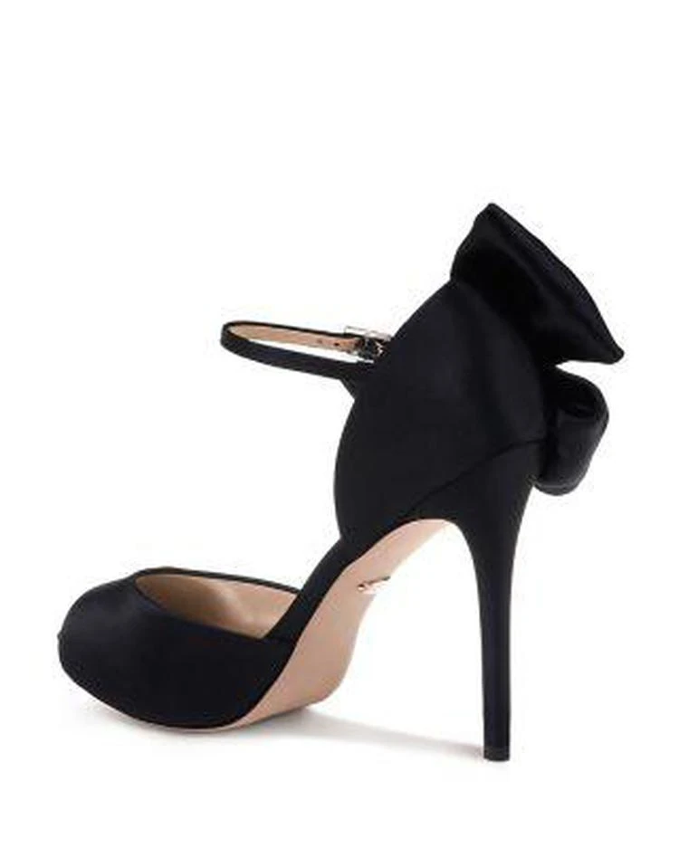 商品Badgley Mischka|丝缎蝴蝶结脚踝系带高跟鞋,价格¥1000,第4张图片详细描述