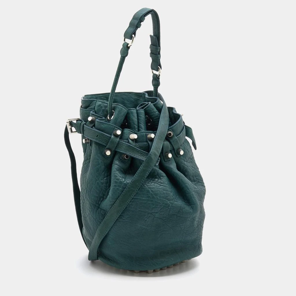 商品[二手商品] Alexander Wang|Alexander Wang Green Textured Leather Diego Bucket Bag,价格¥1517,第3张图片详细描述