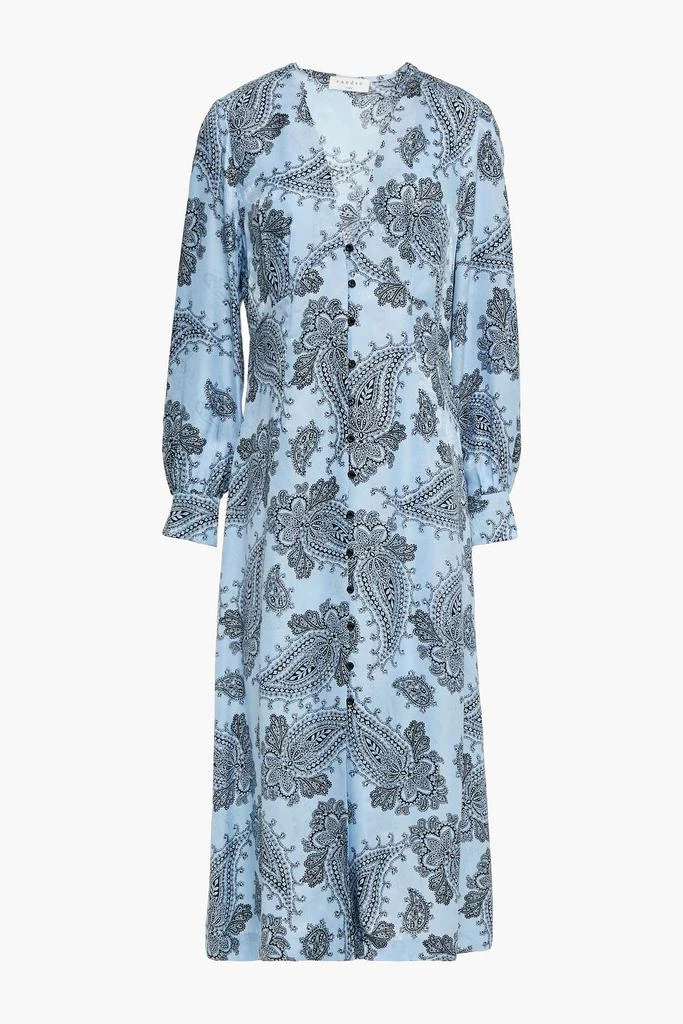 商品Sandro|Beane printed satin-jacquard midi dress,价格¥1170,第1张图片