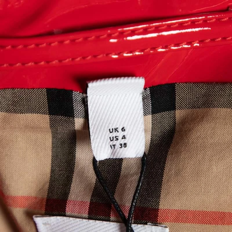 Burberry London Red Belt Detailed Laminated Coat S 商品
