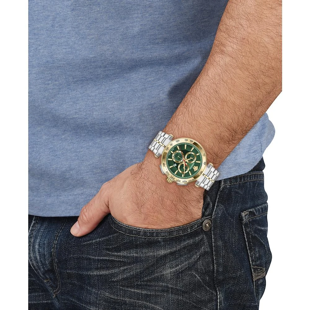 商品Versace|Men's Swiss Chronograph Aion Two-Tone Stainless Steel Bracelet Watch 45mm,价格¥10507,第4张图片详细描述
