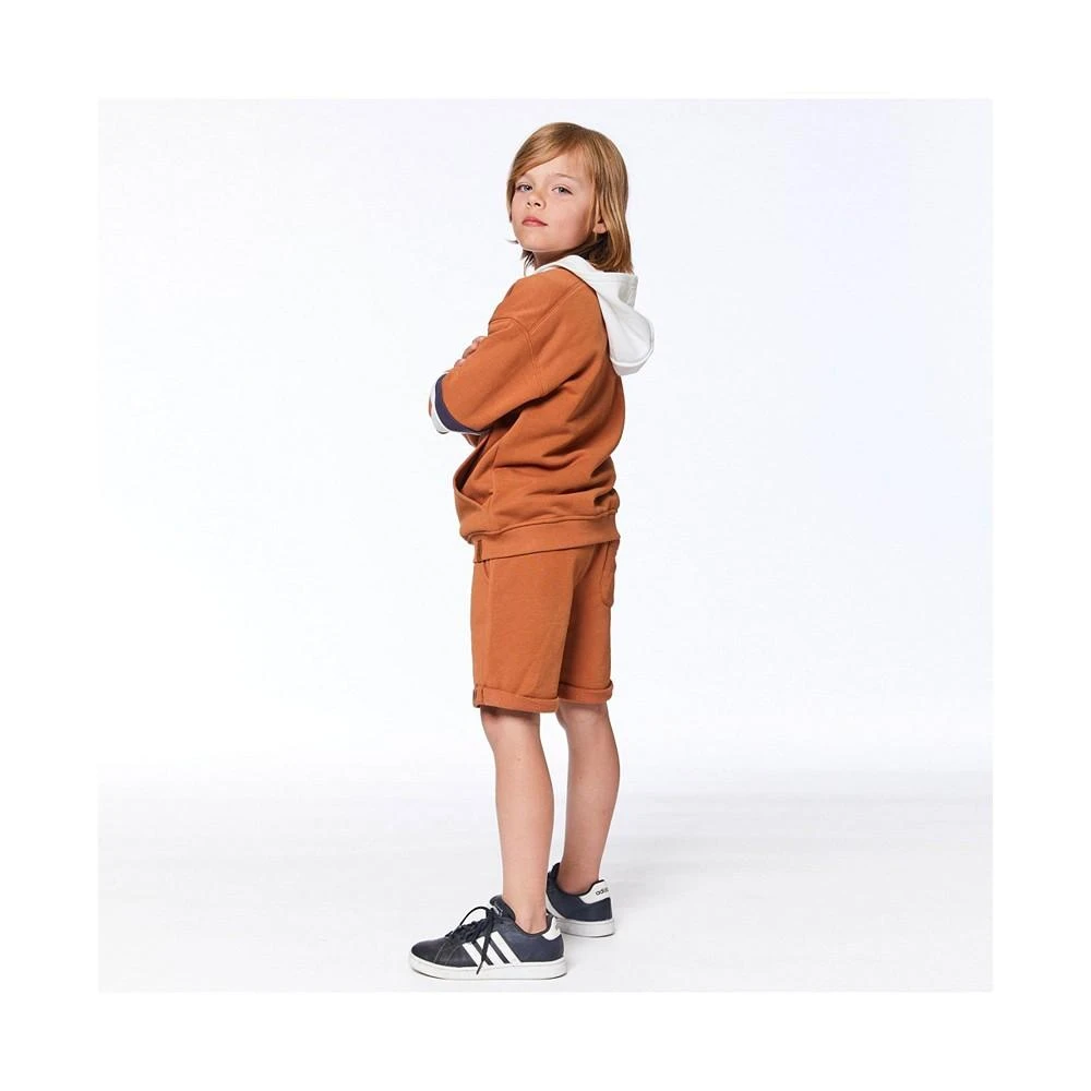 商品Deux par Deux|Boy Hooded French Terry Cardigan Brown - Toddler|Child,价格¥224,第3张图片详细描述