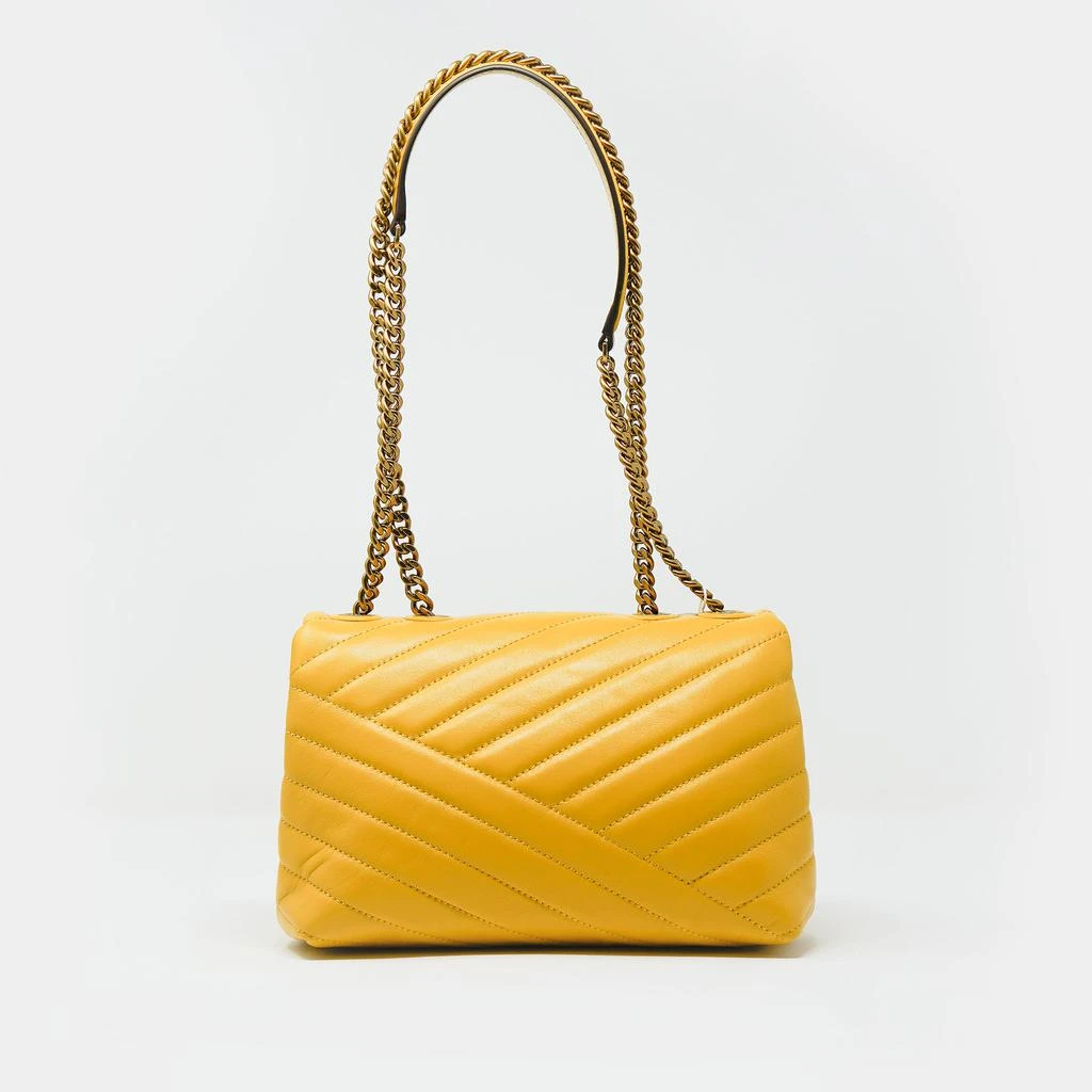 商品Tory Burch|borsa Kira Chevron small shoulder bag in pelle trapuntata gialla,价格¥3344,第1张图片