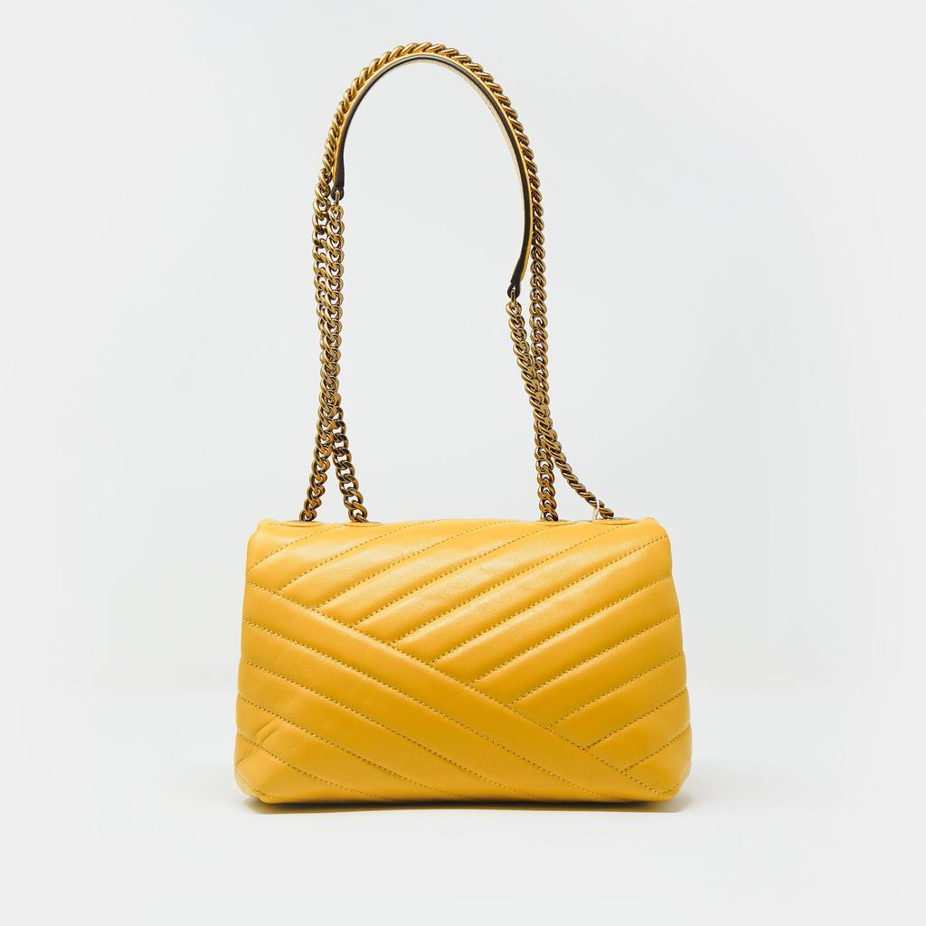 商品Tory Burch|borsa Kira Chevron small shoulder bag in pelle trapuntata gialla,价格¥3208,第1张图片