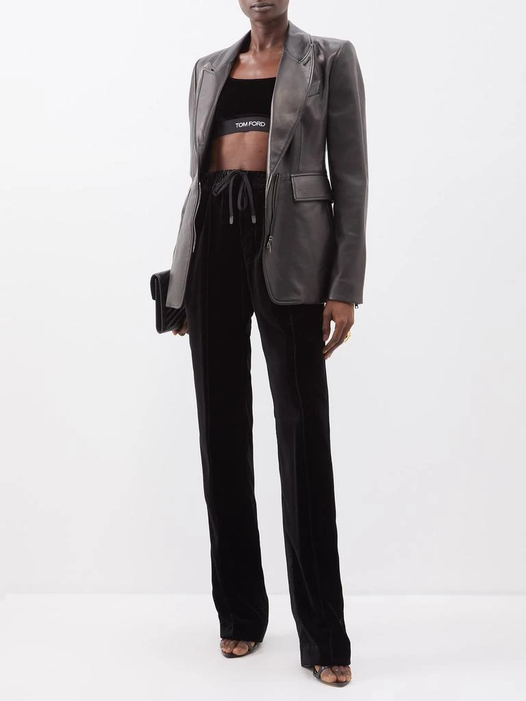 商品Tom Ford|Drawcord velvet tailored track pants,价格¥4664,第2张图片详细描述