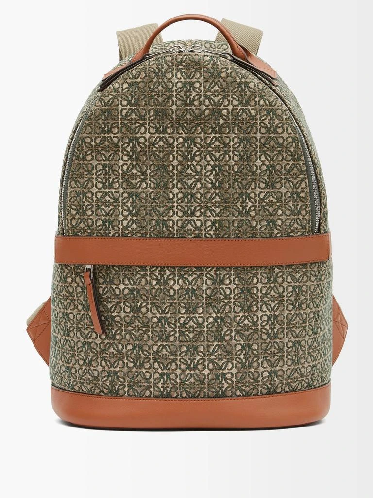 商品Loewe|Anagram-jacquard leather-trim canvas backpack,价格¥13638,第1张图片