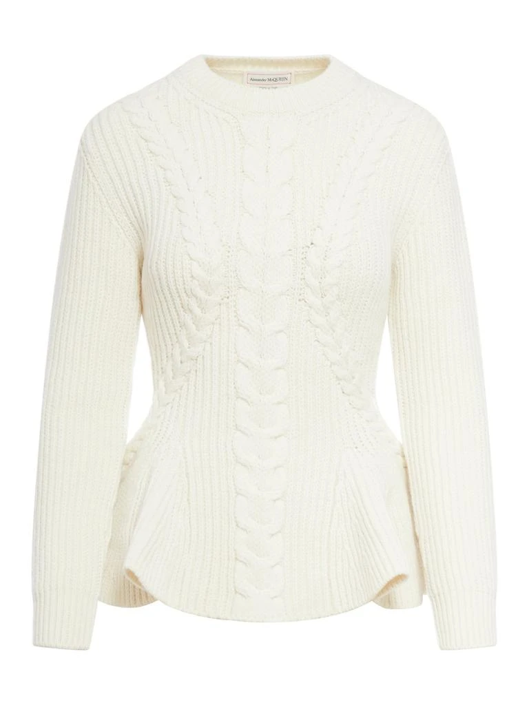 商品Alexander McQueen|Alexander McQueen Cable-Knit Flared Knitted Jumper,价格¥5491,第1张图片