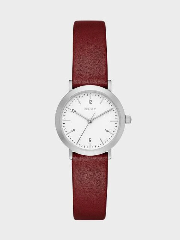 商品DKNY|不锈钢表盘三指针皮革腕带腕表,价格¥908,第1张图片
