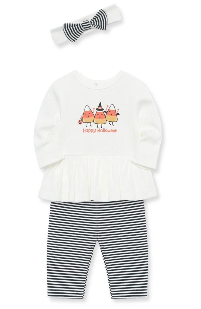 商品Little Me|Candy Corn Bodysuit, Leggings & Headband Set,价格¥101,第1张图片