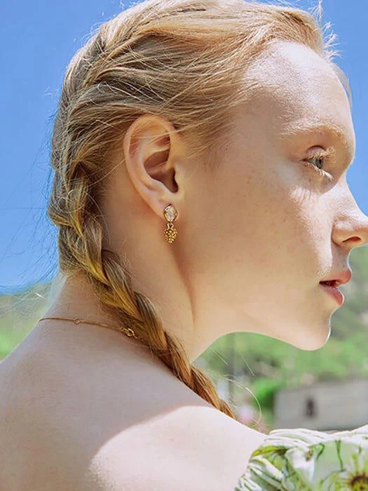 商品IRIS|Petite Foret Rock Crystal Pine Cone Earrings,价格¥661,第2张图片详细描述