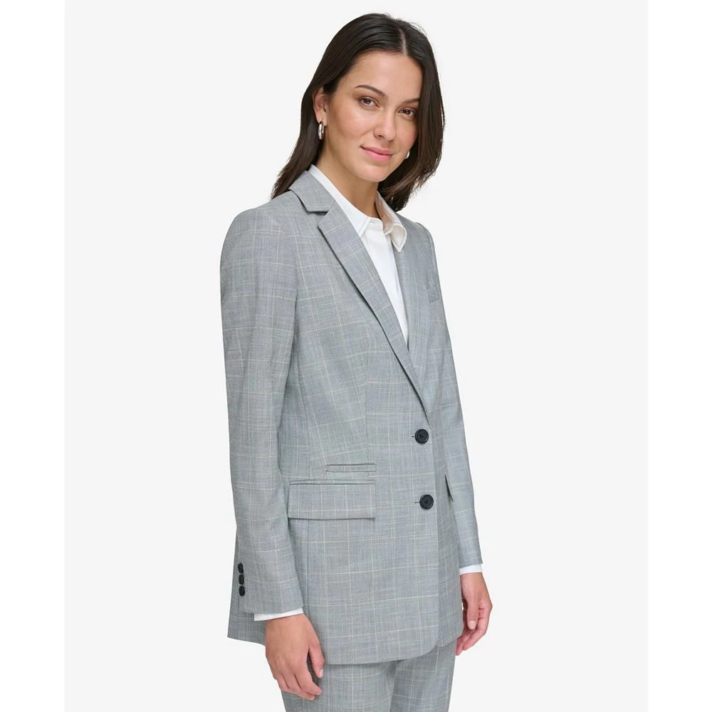 商品DKNY|Women's Plaid Notched-Collar Button Blazer,价格¥357,第3张图片详细描述