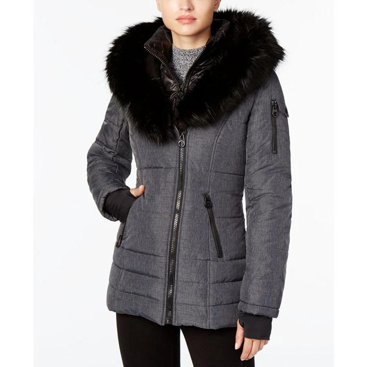 商品Laundry by Shelli Segal|Faux-Fur-Collar Puffer Coat,价格¥748,第4张图片详细描述