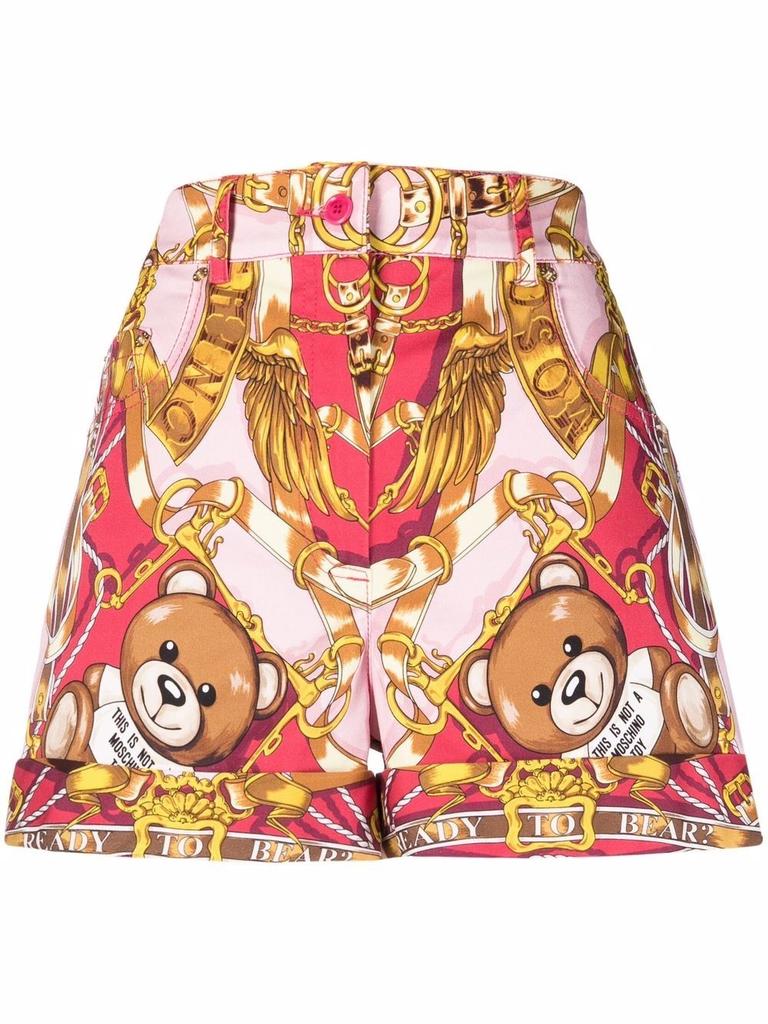 Ladies Fantasia Rosa Teddy Scarf High-waisted Shorts商品第1张图片规格展示