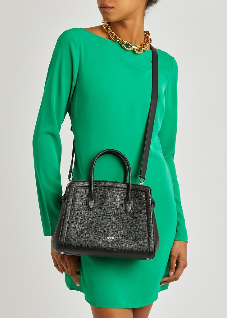 商品Kate Spade|Knott medium black leather top handle bag,价格¥2841,第7张图片详细描述