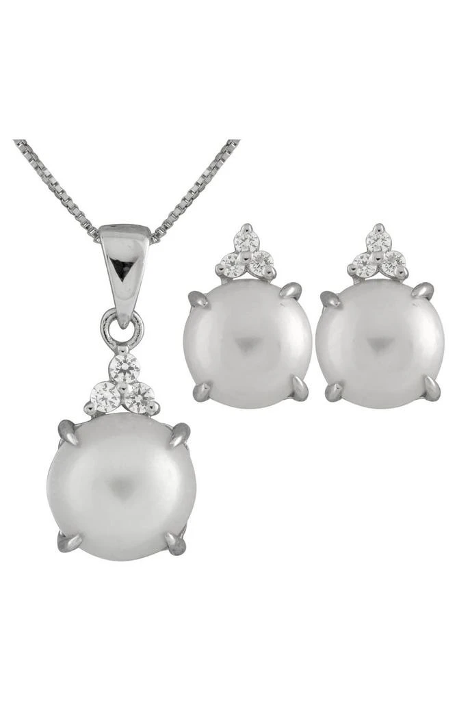 商品Splendid Pearls|Freshwater Pearl Pendant Necklace & Stud Earrings Set,价格¥1199,第1张图片