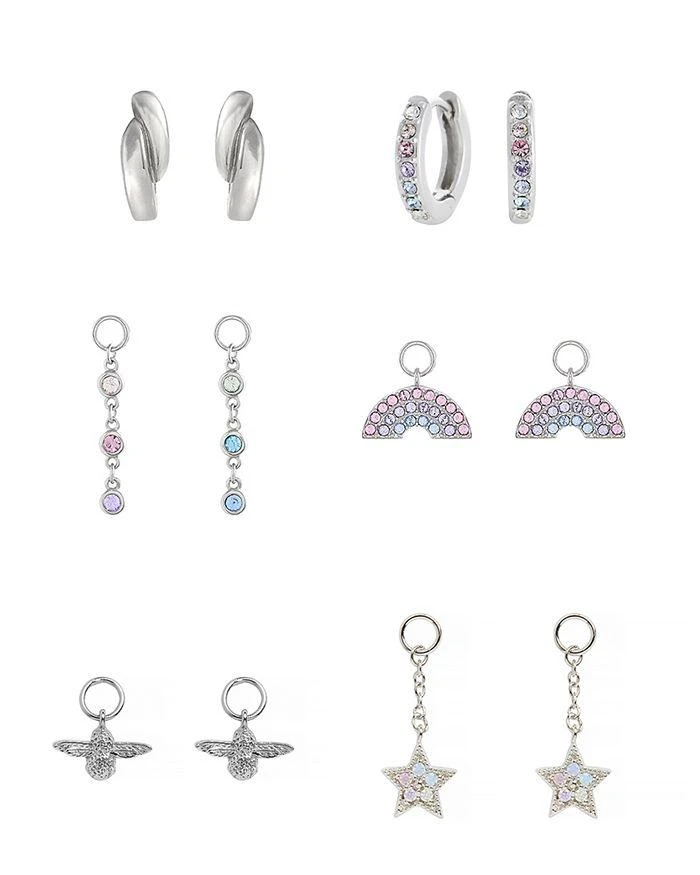 商品Olivia Burton|Rainbow House of Huggies Hoop Earrings Gift Set in Sterling Silver,价格¥1348,第1张图片