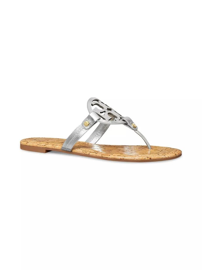 商品Tory Burch|Miller Metallic Leather Flip Flop Sandals,价格¥832,第2张图片详细描述