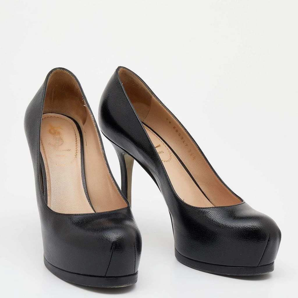 商品[二手商品] Yves Saint Laurent|Yves Saint Laurent Black Leather Tribtoo Platform Pumps Size 36,价格¥1522,第4张图片详细描述
