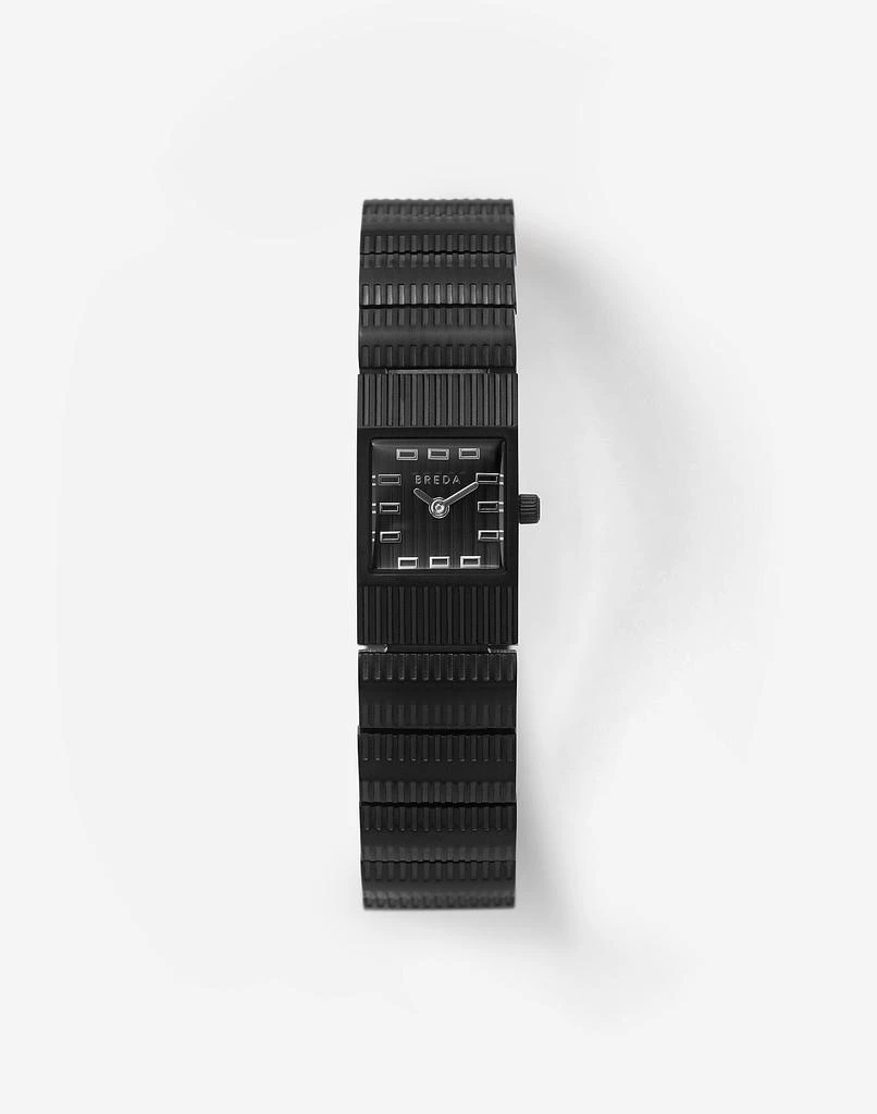 商品Madewell|BREDA 'Groove' Black Plated Stainless Steel and Metal Bracelet Watch,价格¥1214,第1张图片